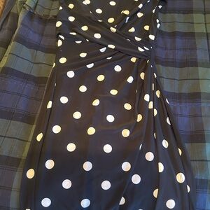 Lauren Ralph Lauren Black and White Polka Dot Midi Dress